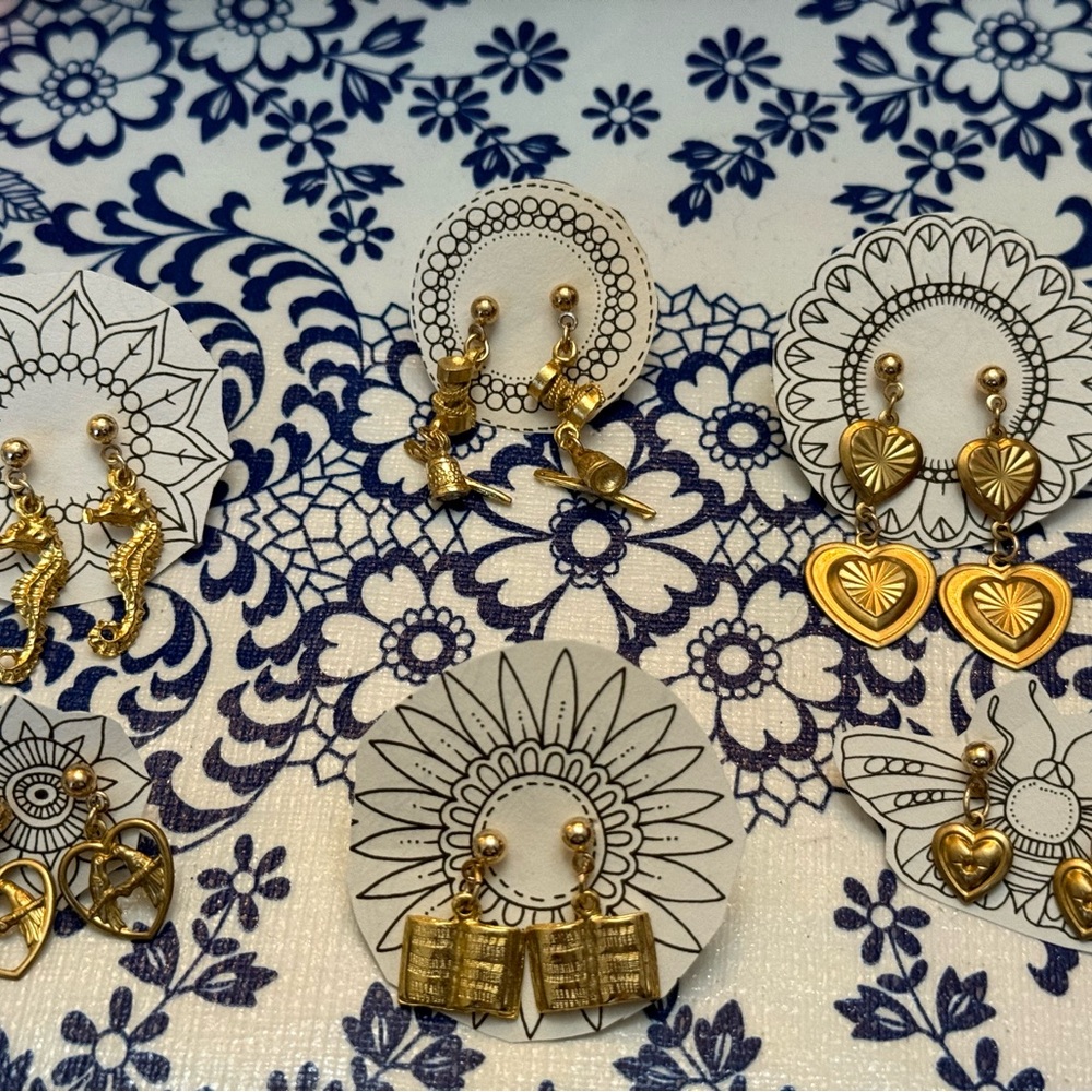 Handmade Vintage Reworked Gold Earrings